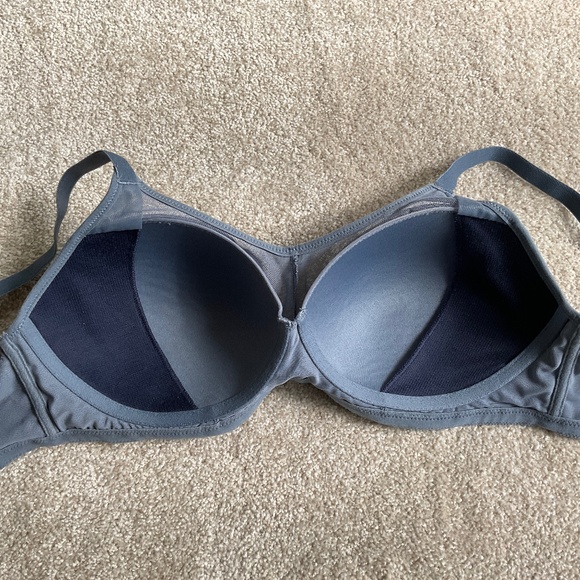 Breezies Mesh Illusions Contour Bra No Underwire 34DD Slate Blue - Picture 5 of 11